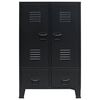 vidaXL Wardrobe Metal Industrial Style 67x35x107 cm Black