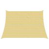 vidaXL Sunshade Sail Yellow and White 4 / 5 x 3 m HDPE