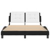 vidaXL Bed Frame without Mattress "Zadar" Black and White 140x190 cm Faux Leather