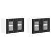 vidaXL Kitchen Cabinet 2 pcs Black 60 x 31 x 40 cm Engineered Wood