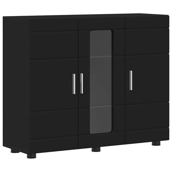 vidaXL Wooden Cabinet Black 88.5 x 30.5 x 73 cm Engineered Wood