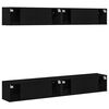 vidaXL TV Cabinet Set 4 pcs Black Oak 100 x 30 x 30 cm Engineered Wood