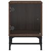 vidaXL Bedside Cabinets with Glass Doors 2 pcs Brown Oak 35x37x50 cm