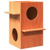 vidaXL Cat House Wax Brown 43x43x60 cm Solid Wood Pine