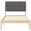 vidaXL Bed Frame with Upholstered Headboard Dark Grey 90 x 190 cm