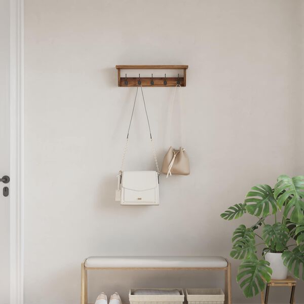 vidaXL Hanger Brown 50 x 10 x 14 cm Solid Mahogany Wood