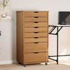 vidaXL Rolling Cabinet | Honey Brown | Solid pine wood, engineered wood, plastic