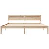 vidaXL Bed Frame with Headboard Brown 200 x 200 cm Solid Pine Wood