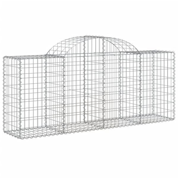 vidaXL Arched Gabion Baskets 50 pcs 200x50x80/100 cm Galvanised Iron