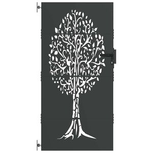 vidaXL Garden Gate 85 x 200 cm Powder-coated steel Black Lockable
