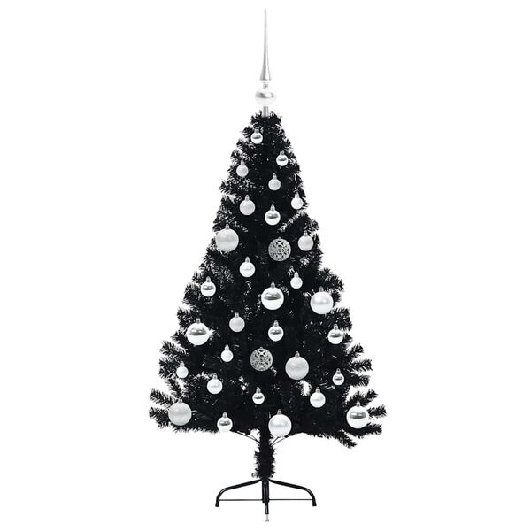 vidaXL Artificial Pre-lit Christmas Tree Black 120 cm PVC