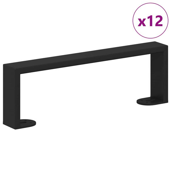 vidaXL Furniture Feet 12 pcs Black 31.1 x 4 x 10 mm Iron