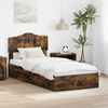 vidaXL Storage Bed with Drawer Smoked Oak 100 x 200 cm Engineered Wood