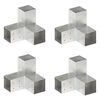 vidaXL Post Connectors 4 pcs Y Shape Galvanised Metal 81x81 mm