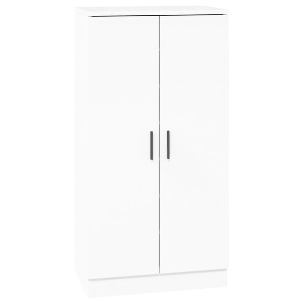 vidaXL Shoe Cabinet High Gloss White 55x35x108 cm Engineered Wood