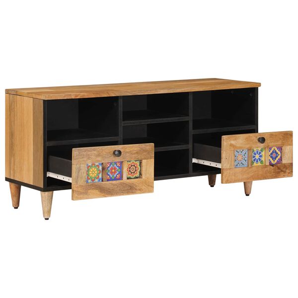 vidaXL TV Cabinet Natural 100 x 33.5 x 46 cm Solid Mango Wood