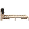 vidaXL Bed Frame with Headboard Brown 120 x 190 cm Solid Pine Wood
