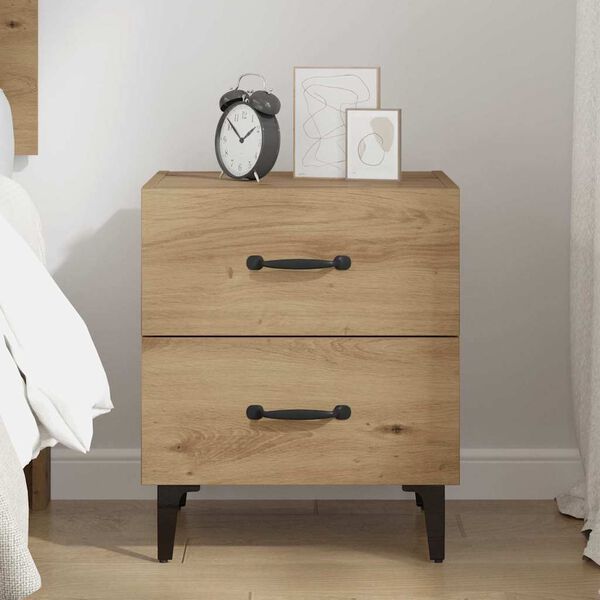 vidaXL Bed Cabinet Artisan Oak 40 x 35 x 47.5 cm Engineered Wood