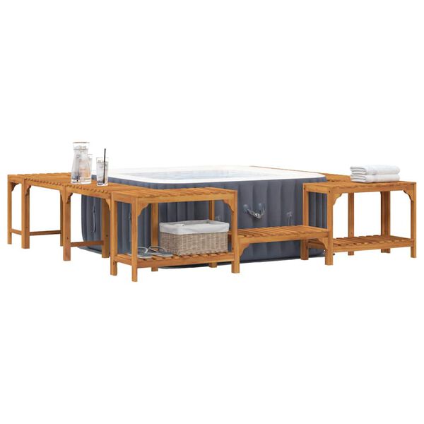 vidaXL Square Outdoor Hot Tub Enclosure Brown 250 x 250 cm