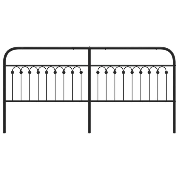 vidaXL Metal Headboard Black 200 cm
