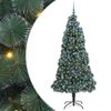 vidaXL Artificial Pre-lit Christmas Tree with Ball Set Green 210 cm