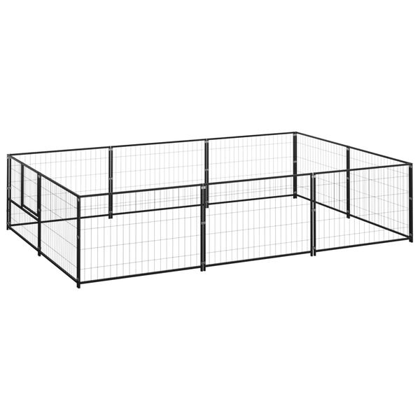 vidaXL Dog Kennel Black 6 m&sup2; Steel