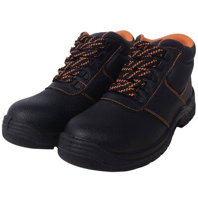 vidaXL Safety Shoes Black Size 45 Leather