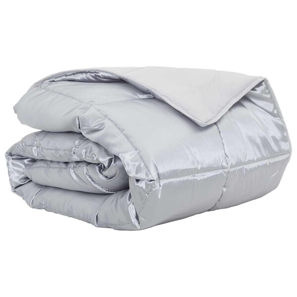 vidaXL Summer Duvet Silver 220 x 240 cm Satin and Microfiber