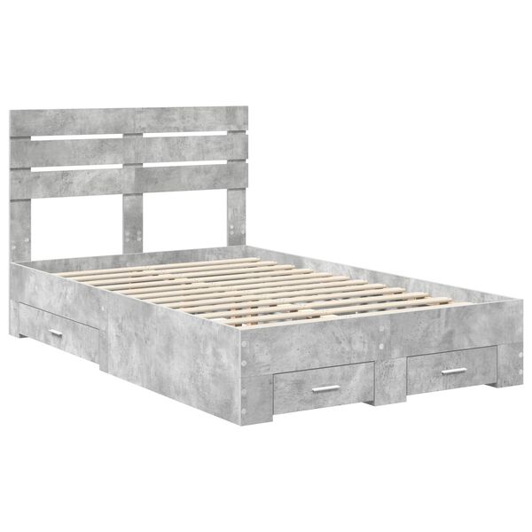 vidaXL Bed Frame with Drawer with Headboard Manual Engineered Wood
