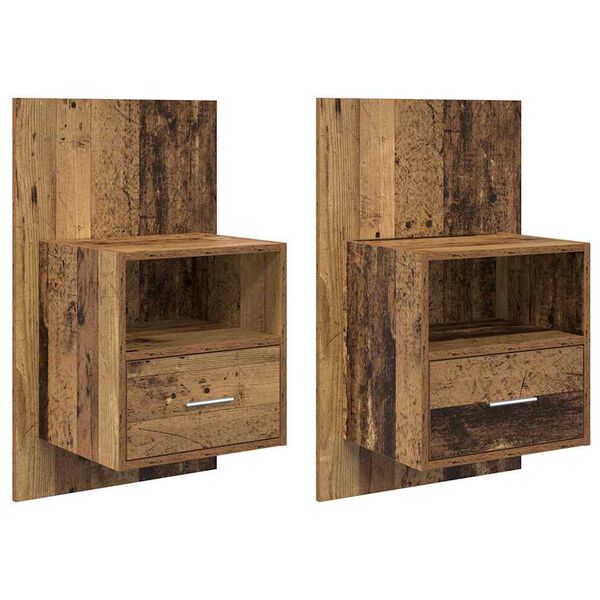 vidaXL Bedside Cabinet 2 pcs Old Wood 50 x 32.5 x 80cm Engineered Wood