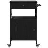 vidaXL Kitchen Trolley Black Oak 56 x 43 x 89.5 cm Engineered Wood