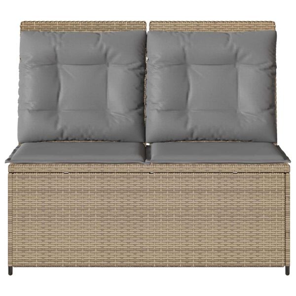 vidaXL Garden Bench Beige Poly Rattan