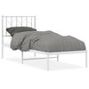 vidaXL Metal Bed Frame without Mattress with Headboard White 75x190cm