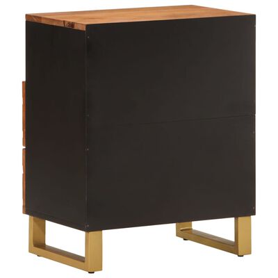 vidaXL Bedside Cabinet Brown and Black 50x33x60 cm Solid Wood Mango