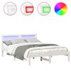 vidaXL Bed Frame with Headboard White 135 x 190 cm Solid Pine Wood