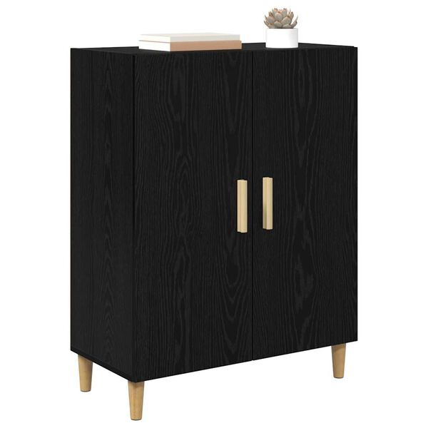vidaXL Sideboard Black Oak 70 x 34 x 90 cm Engineered Wood