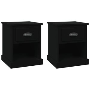 vidaXL Bedside Cabinets 2 pcs Black 39x39x47,5 cm Engineered Wood