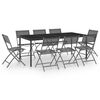 vidaXL 9 Piece Outdoor Dining Set Steel
