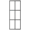 vidaXL Sliding Door ESG Glass and Aluminium 76x205 cm Black