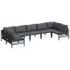 vidaXL Garden Sofa Set 7 pcs Black Steel