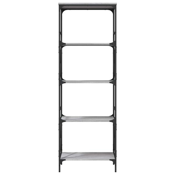 vidaXL Bookcase 5-Tier Grey Sonoma 59x35x171 cm Engineered Wood