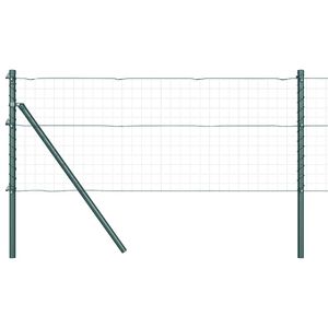vidaXL Embedded Fence Post 52 pcs Green Powder-Coated Steel