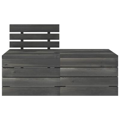 vidaXL 3 Piece Garden Pallet Lounge Set Solid Pinewood Dark Grey