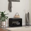 vidaXL Hall Bench Black Oak 63 x 38 x 45 cm Engineered Wood and Fabric