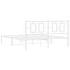 vidaXL Metal Bed Frame without Mattress with Headboard White 150x200cm