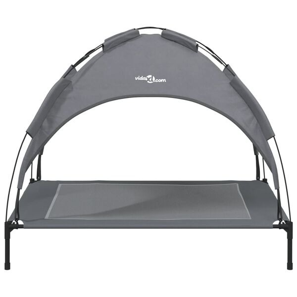vidaXL Dog Bed with Canopy Anthracite Oxford Fabric and Steel