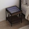 vidaXL Bedside Table with Infinity LED Brown Oak 40x40x49 cm