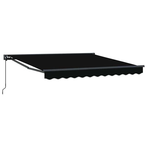 vidaXL Retractable Awning Black 350 x 250 cm Polyester and Metal