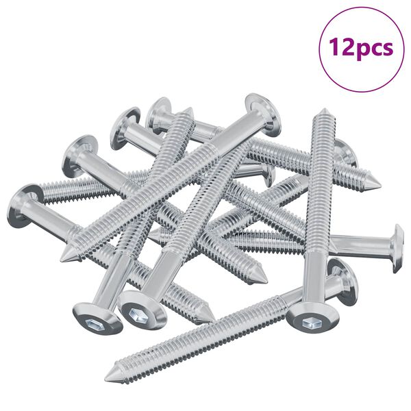 vidaXL Screw 12 pcs Silver M6 x 60 mm Steel