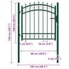 vidaXL Fence Gate with Spikes Steel 103x97 cm Green